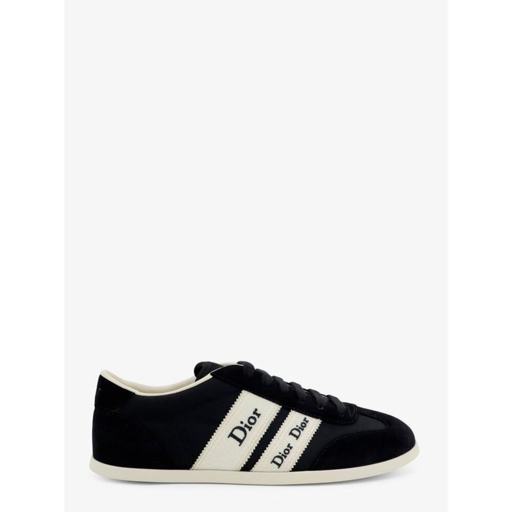 Dior Women Leather Ribbon Sneakers With Embroidered Logo On The Side